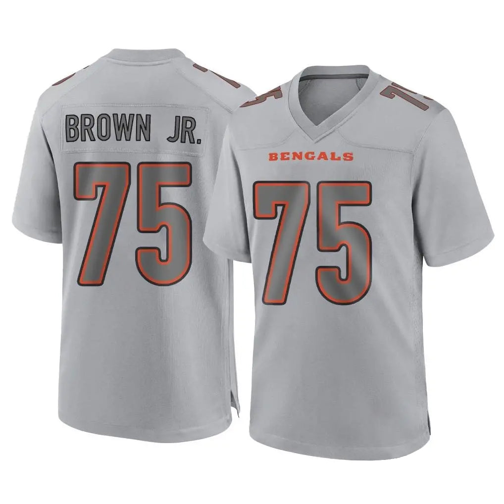 C.Bengals #75 Orlando Brown Jr. Player Gray Atmosphere Fashion Game Qdoa Stitched Jerseys