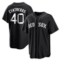 B.Red Sox #40 Willson Contreras Player Black Home Game Qdoa Stitched Jerseys