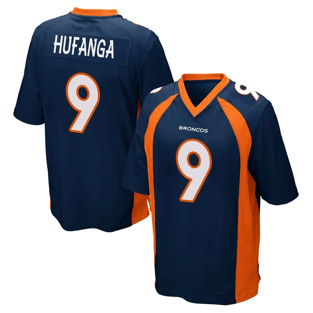D.Broncos #9 Talanoa Hufanga Player Navy Game Qdoa Stitched Jerseys
