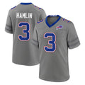 B.Bills #3 Damar Hamlin Player Gray Nickel City Home Game Qdoa Stitched Jerseys