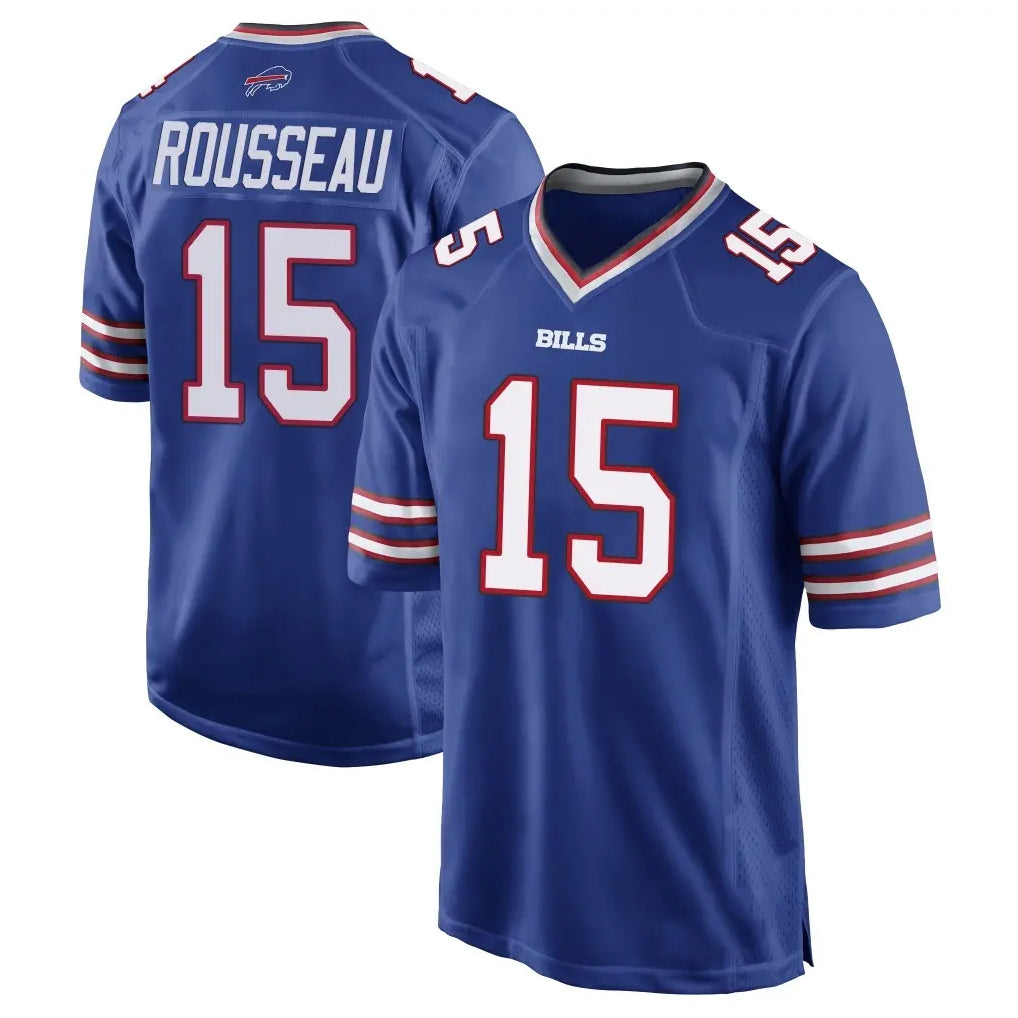 B.Bills #15 Greg Rousseau Player Royal Home Game Qdoa Stitched Jerseys