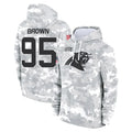 C.Panthers #95 Derrick Brown Player Arctic Camo Salute to Service Pullover Hoodies Limited Game Qdoa Stitched Jerseys
