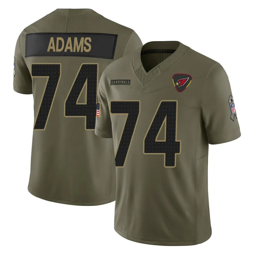 A.Cardinals #74 Isaiah Adams Player Olive Salute To Service Limited Home Game Qdoa Stitched Jerseys