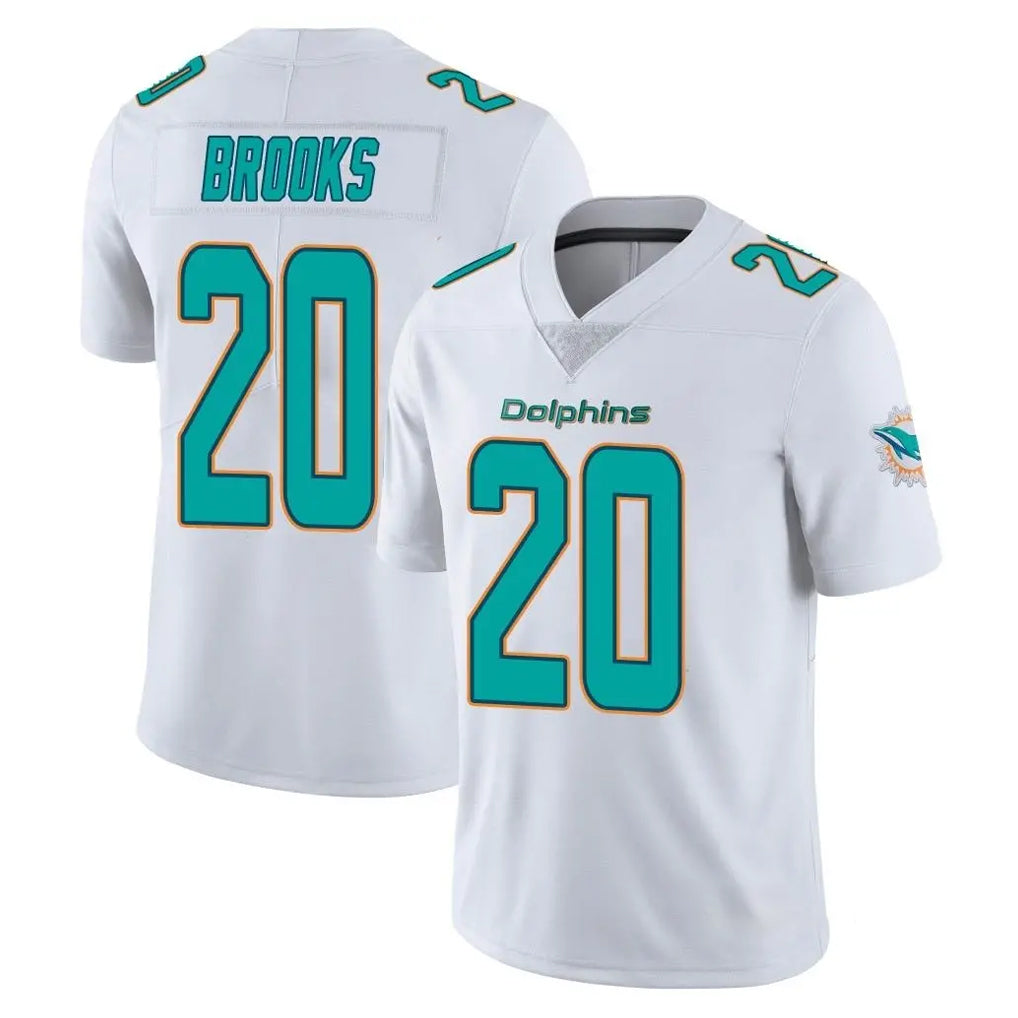 M.Dolphins #20 Jordyn Brooks Player White Limited Vapor Untouchable Home Game Qdoa Stitched Jerseys