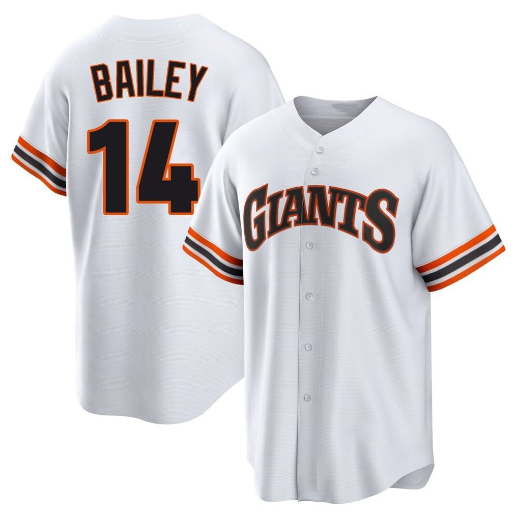 SF.Giants #14 Patrick Bailey Player White Home Game Qdoa Stitched Jerseys