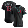 A.Diamondbacks #12 Lourdes Gurriel Jr Player Black Limited Elite Home Game Qdoa Stitched Jerseys