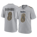 P.Steelers #8 Aaron Rodgers Player Gray Atmosphere Fashion Home Game Qdoa Stitched Jerseys