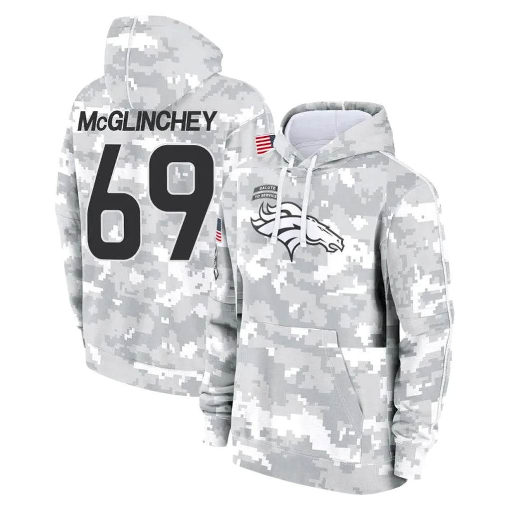 D.Broncos #69 Mike McGlinchey Player Arctic Camo Salute to Service Hoodies Limited Game Qdoa Stitched Jerseys
