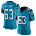 C.Panthers #63 Rasheed Walker Player Blue Vapor Untouchable Limited Game Qdoa Stitched Jerseys