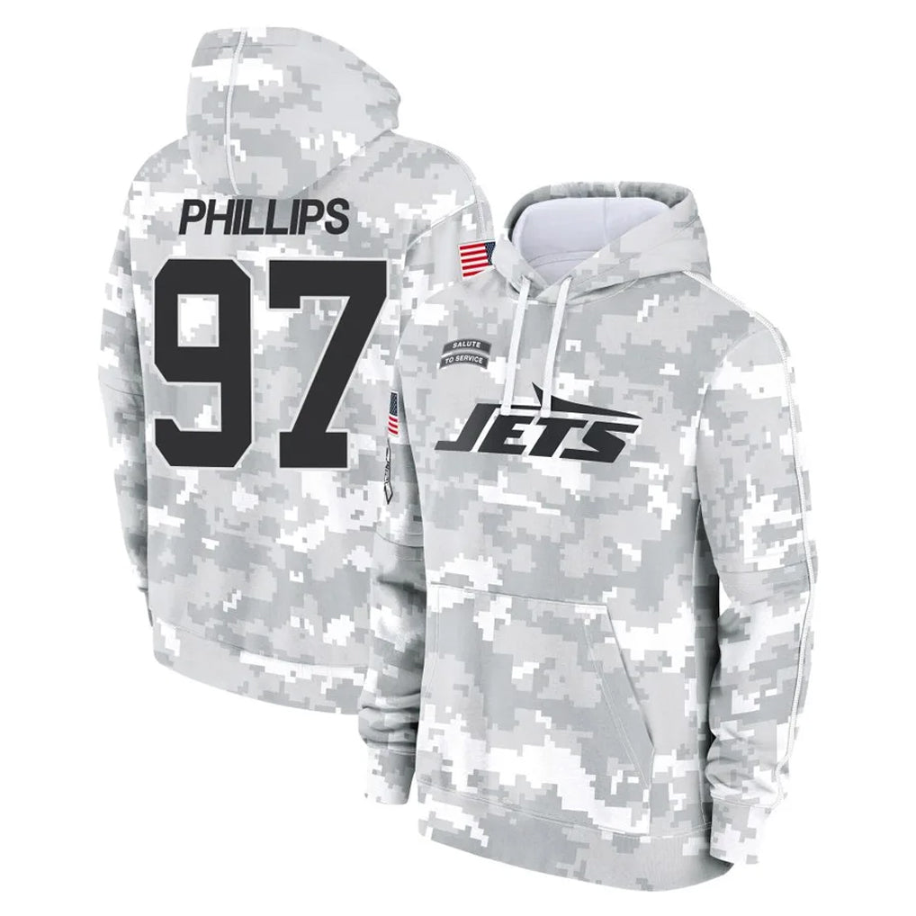 NY.Jets #97 Harrison Phillips Player Arctic Camo Salute to Service Pullover Hoodies Limited Game Qdoa Stitched Jerseys
