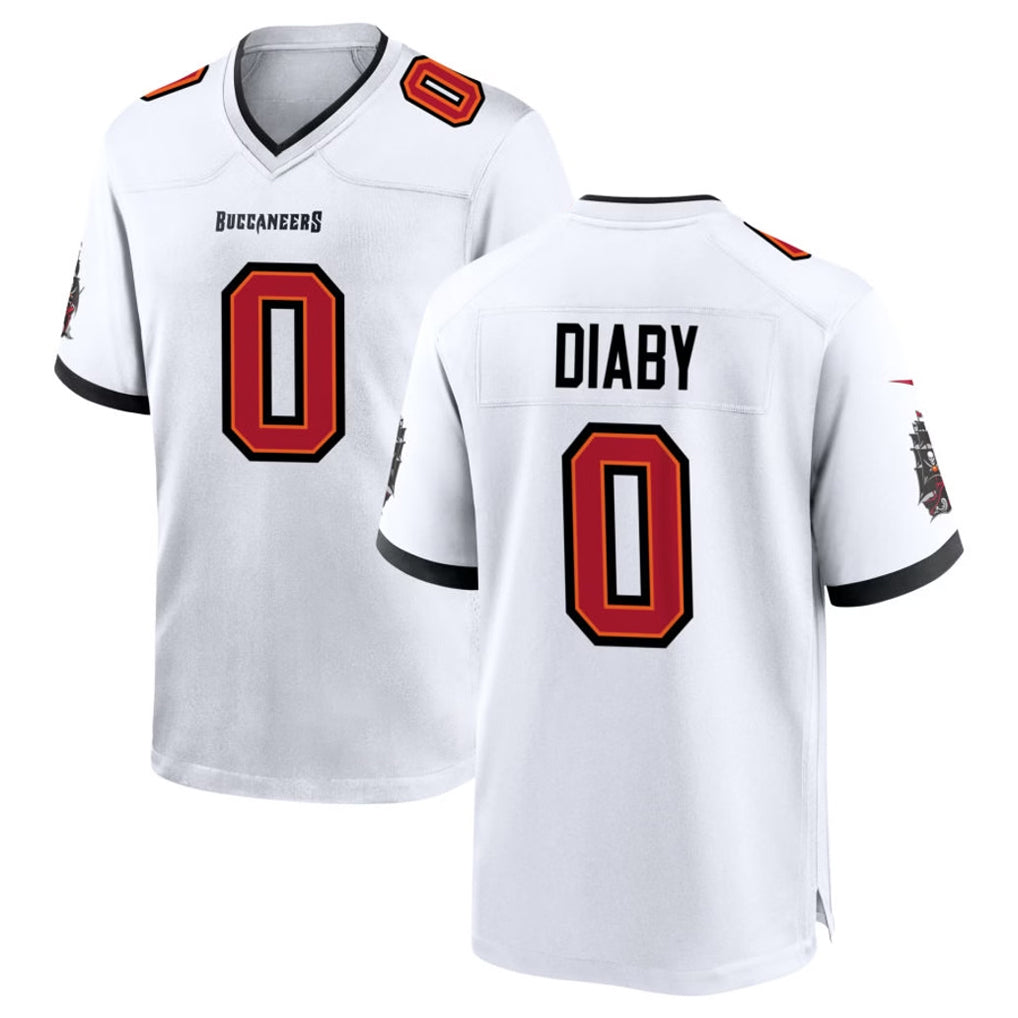TB.Buccaneers #0 Yaya Diaby Player White Home Game Qdoa Stitched Jerseys