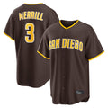 S.Diego Padres #3 Jackson Merrill Player Brown Home Game Qdoa Stitched Jerseys