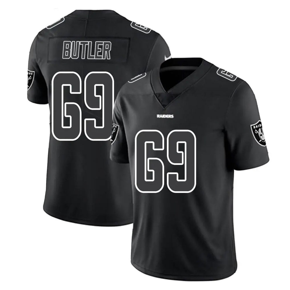 LV.Raiders #69 Adam Butler Player Black Limited Black Impact Home Game Qdoa Stitched Jerseys