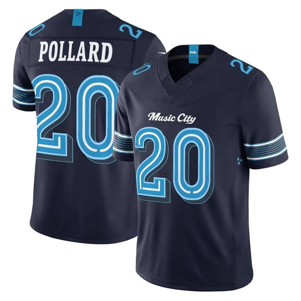 T.Titans #20 Tony Pollard Player Navy 2026 Rivalries Collection Limited Home Game Qdoa Stitched Jerseys