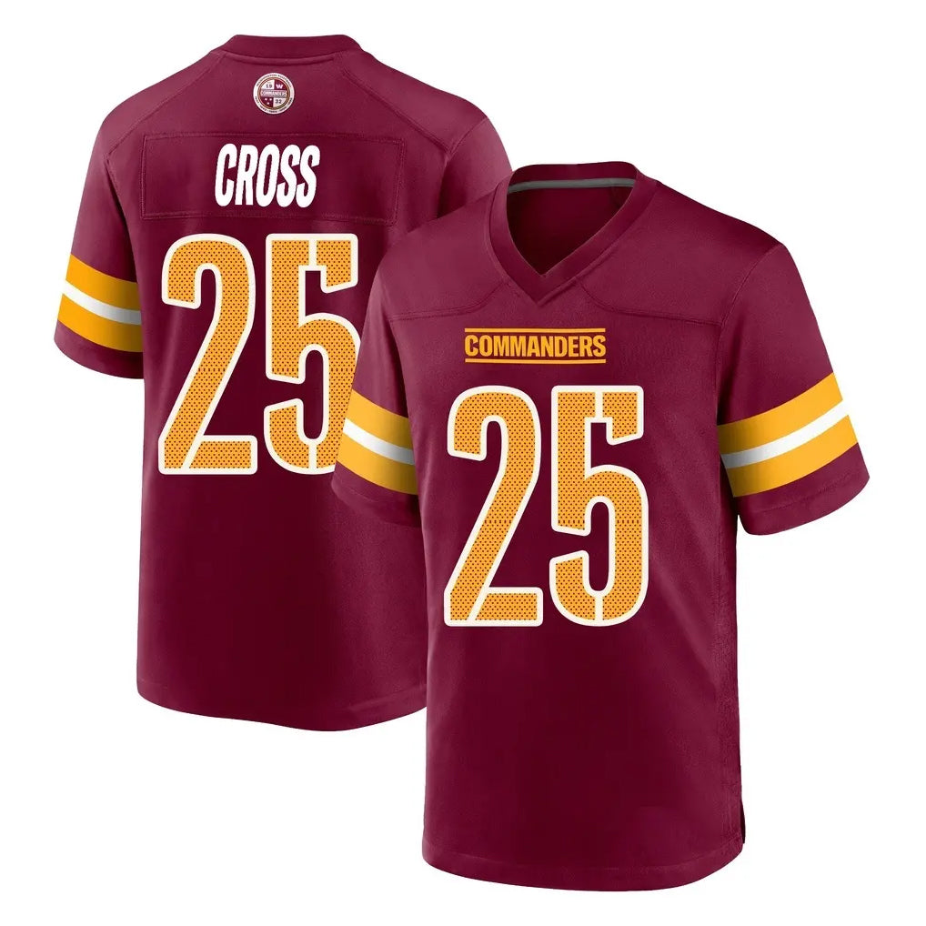 W.Commanders #25 Nick Cross Player Burgundy Home Game Qdoa Stitched Jerseys