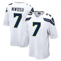 S.Seahawks #7 Uchenna Nwosu Player White Home Game Qdoa Stitched Jerseys