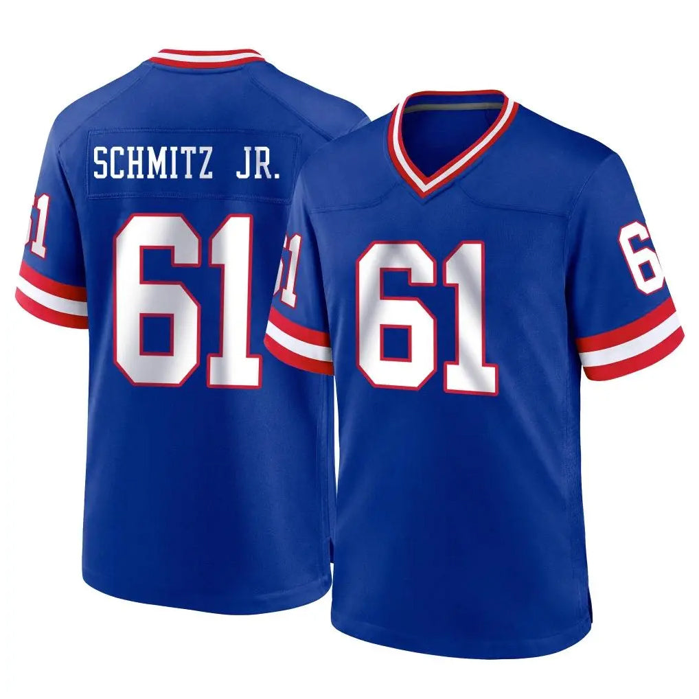 NY.Giants #61 John Michael Schmitz Jr. Player Royal Classic Home Game Qdoa Stitched Jerseys