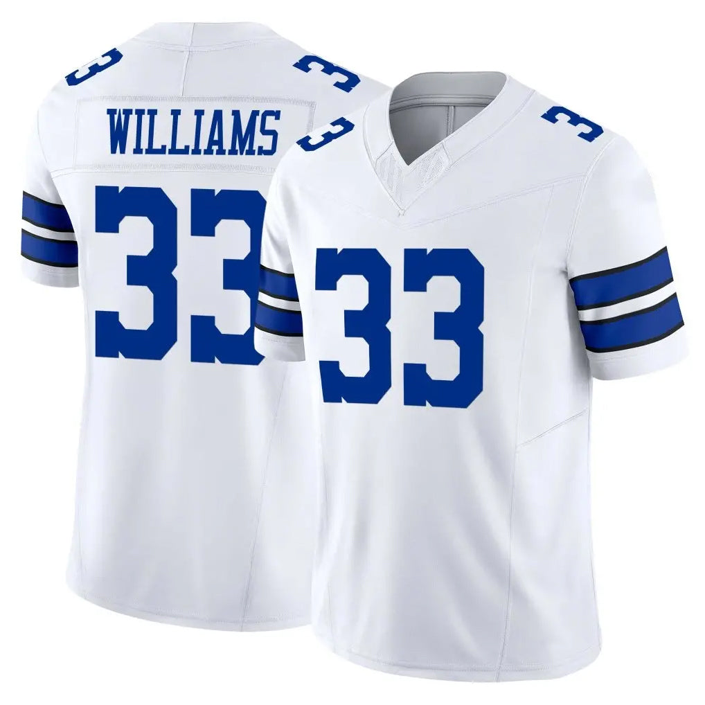 D.Cowboys #33 Javonte Williams Player White Limited Vapor F.U.S.E. Home Game Qdoa Stitched Jerseys