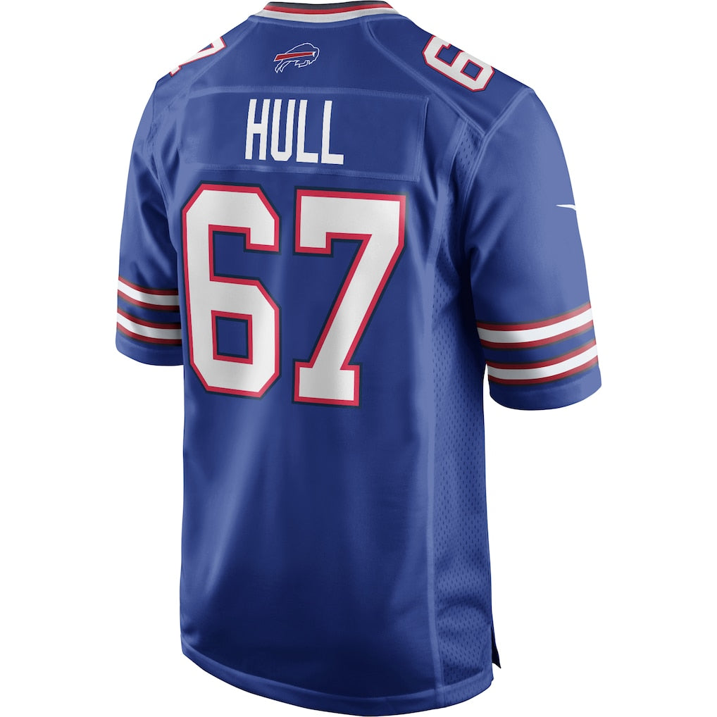 Qdoa B.Bills #67 Kent Hull Royal Game Retired Player Jersey