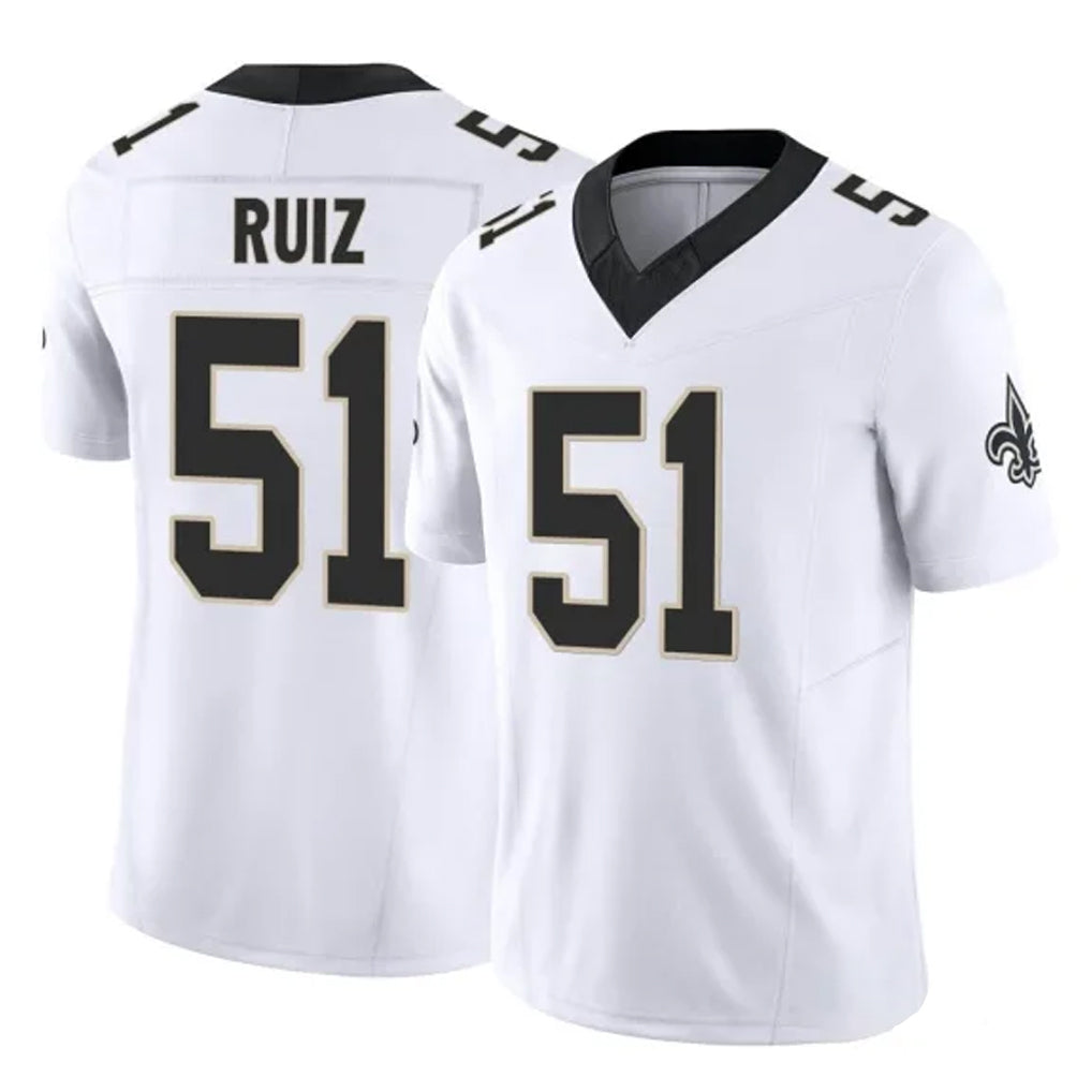 NO.Saints #51 Cesar Ruiz Player White Limited Vapor F.U.S.E. Home Game Qdoa Stitched Jerseys
