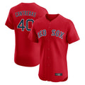 B.Red Sox #40 Willson Contreras Player Red Limited Elite Home Game Qdoa Stitched Jerseys