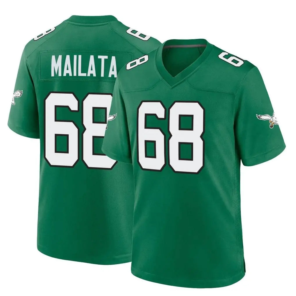 P.Eagles #68 Jordan Mailata Player Green Kelly Alternate Home Game Qdoa Stitched Jerseys