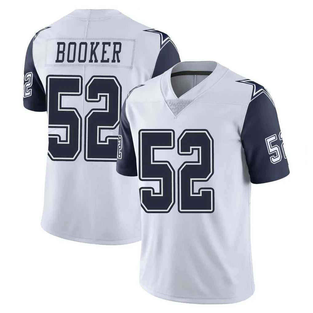D.Cowboys #52 Tyler Booker Player White-Navy Limited Color Rush Vapor Untouchable Home Game Qdoa Stitched Jerseys