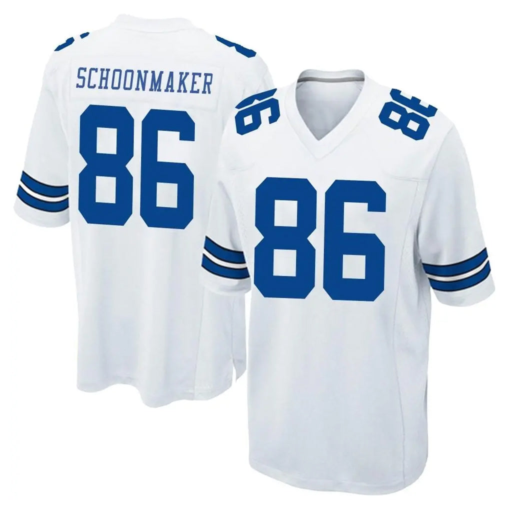 D.Cowboys #86 Luke Schoonmaker Player White Home Game Qdoa Stitched Jerseys