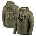 C.Bengals #53 Boye Mafe Player Olive Salute to Service Pullover Hoodies Home Game Qdoa Stitched Jerseys