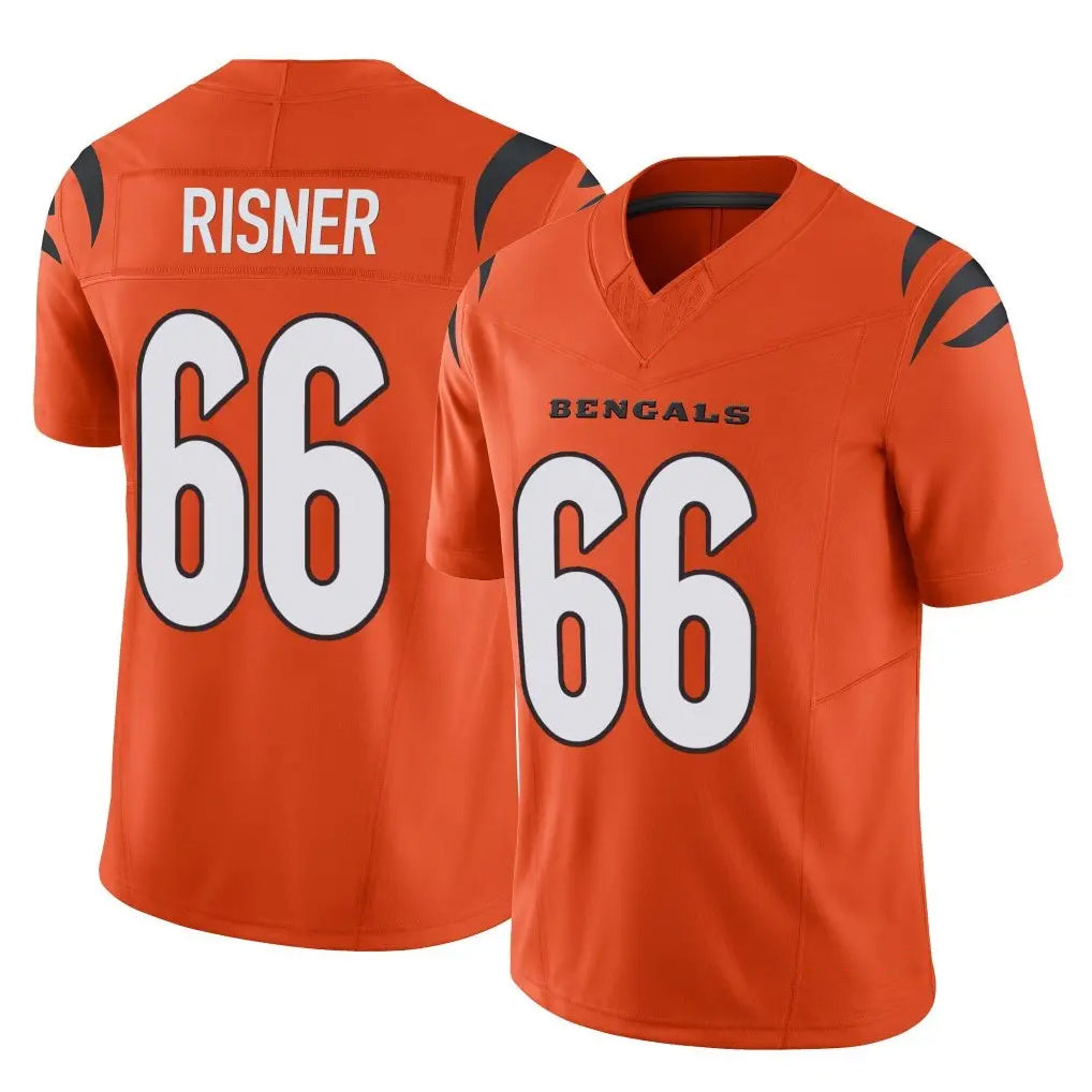 C.Bengals #66 Dalton Risner Player Orange Vapor F.U.S.E. Limited Home Game Qdoa Stitched Jerseys