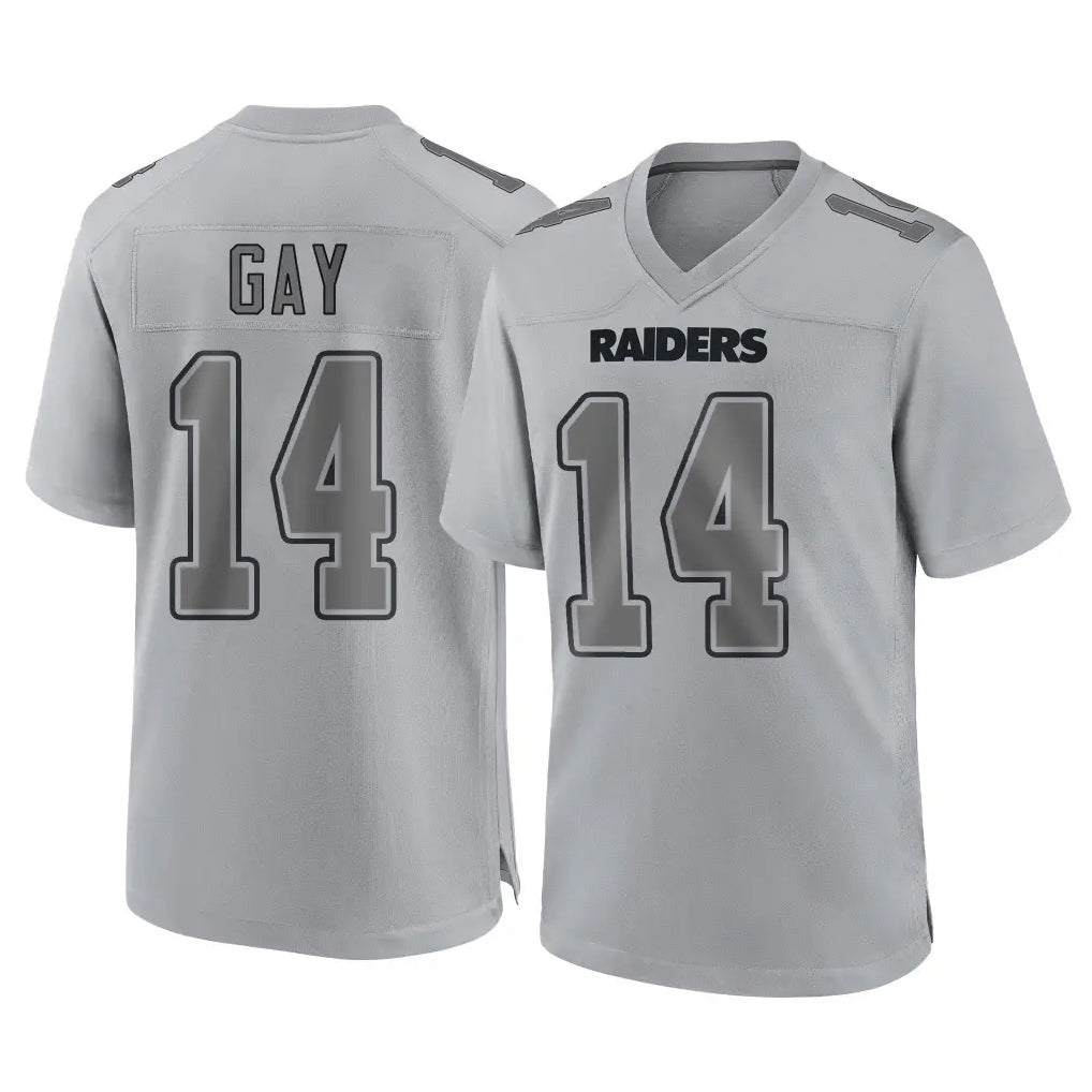 LV.Raiders #14 Matt Gay Player Gray Atmosphere Fashion Limited Game Qdoa Stitched Jerseys