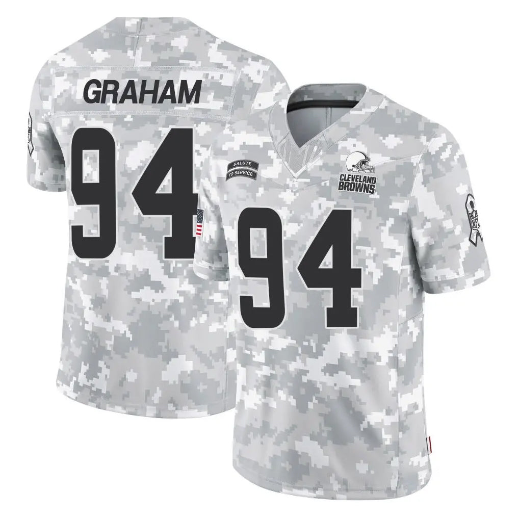 C.Browns #94 Mason Graham Player Arctic Camo Salute to Service Limited Home Game Qdoa Stitched Jerseys