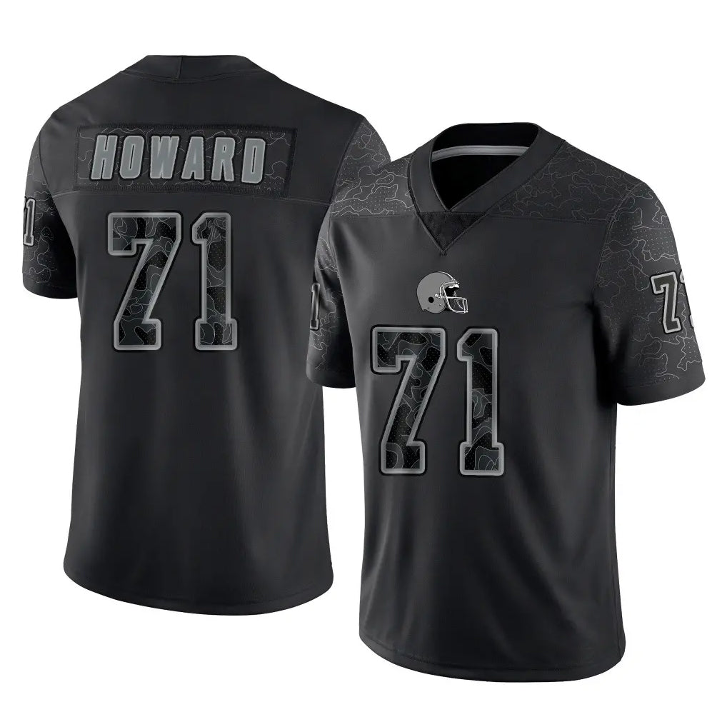 C.Browns #71 Tytus Howard Player Black Reflective Home Game Qdoa Stitched Jerseys