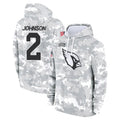 Qdoa A.Cardinals #2 Will Johnson Player Camo Salute to Service Hoodies Stitched Jerseys