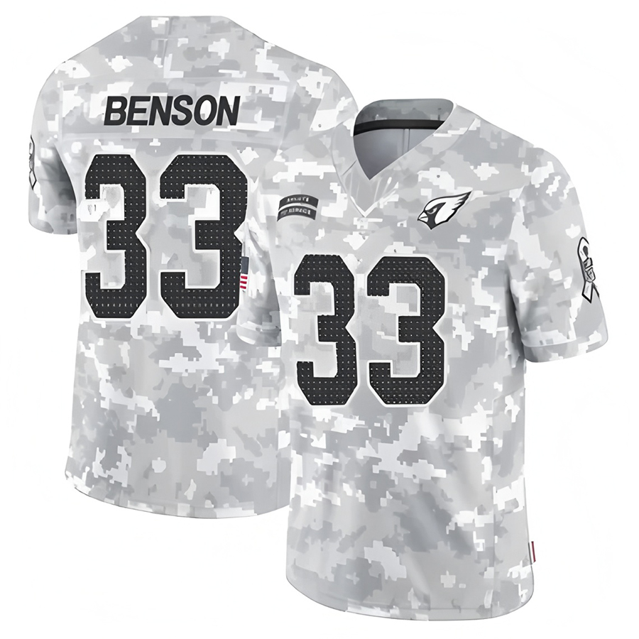 Qdoa A.Cardinals #33 Trey Benson Player Camo Salute to Service Limited Stitched Jerseys