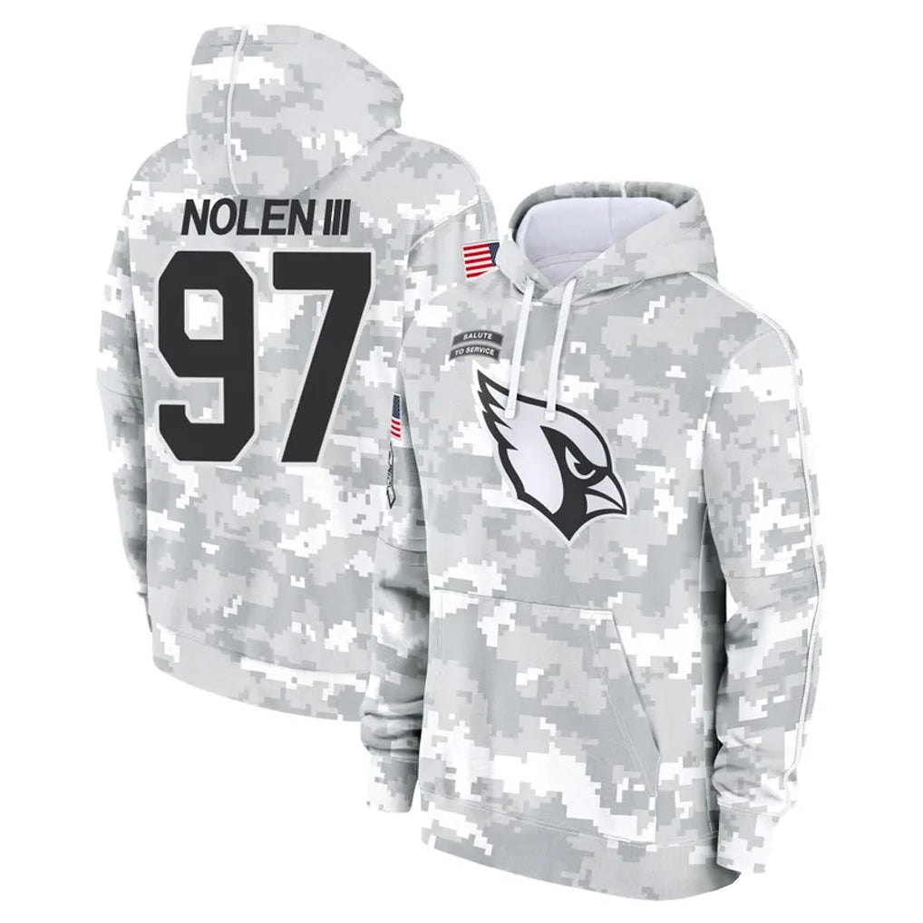 Qdoa A.Cardinals #97 Walter Nolen Player Arctic Camo Salute to Service Limited Hoodies Stitched Jerseys