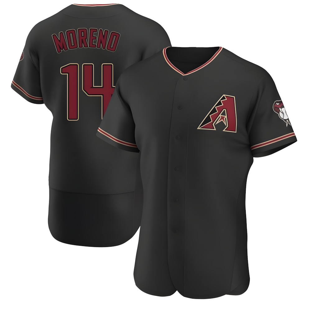 Qdoa A.Diamondbacks #14 Gabriel Moreno Player Black Authentic Alternate Stitched Jerseys