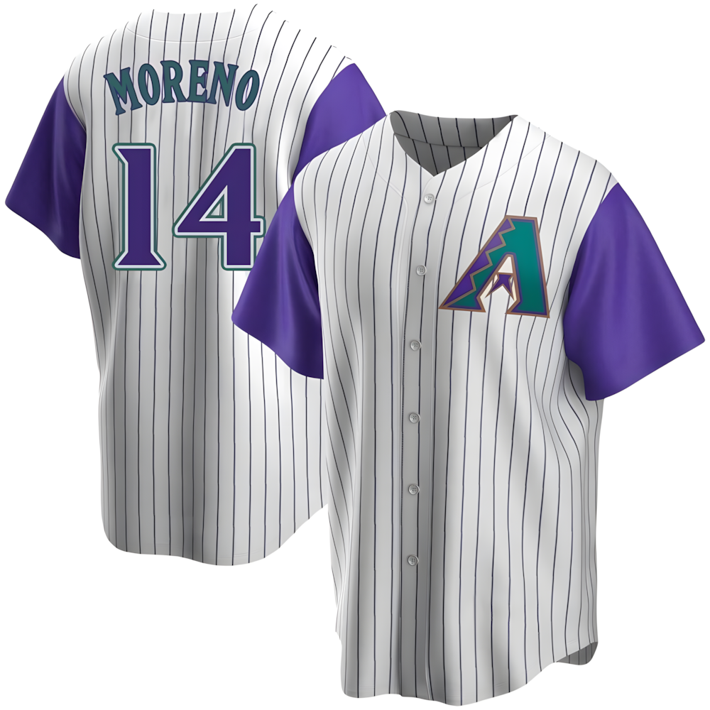 Qdoa A.Diamondbacks #14 Gabriel Moreno Player Purple Replica Alternate Cooperstown Collection Stitched Jerseys
