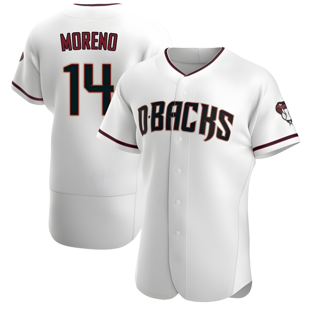 Qdoa A.Diamondbacks #14 Gabriel Moreno Player White Crimson Home Stitched Jerseys
