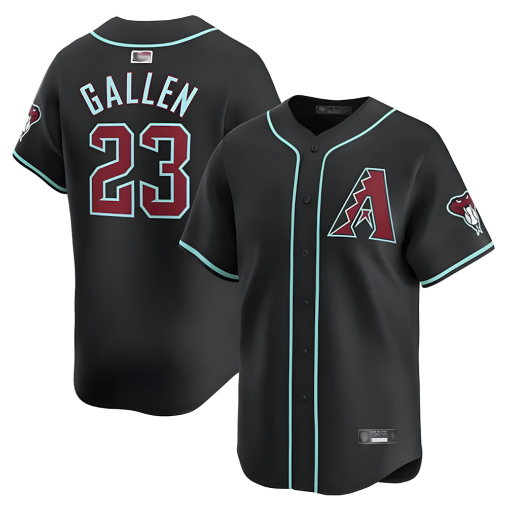 Qdoa A.Diamondbacks #23 Zac Gallen Player Black Replica Game Stitched Jerseys