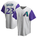 Qdoa A.Diamondbacks #23 Zac Gallen Player White-Purple Replica Stitched Jerseys