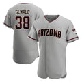 Qdoa A.Diamondbacks #38 Paul Sewald Player Gray Authentic Road Stitched Jersey