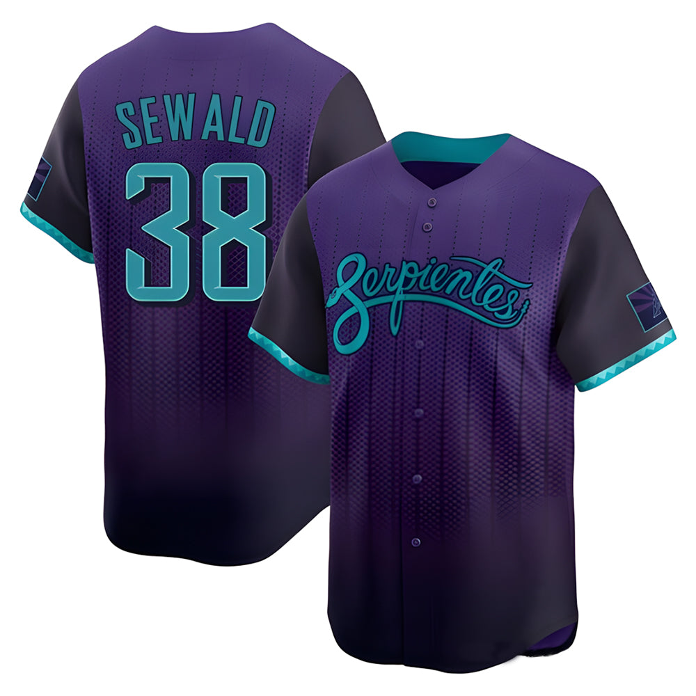 Qdoa A.Diamondbacks #38 Paul Sewald Player Purple Limited 2025 City Connect Stitched Jersey