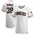 Qdoa A.Diamondbacks #38 Paul Sewald Player White Authentic Crimson Home Stitched Jersey