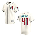 Qdoa A.Diamondbacks #41 Carlos Santana Player Cream game time Stitched Jersey