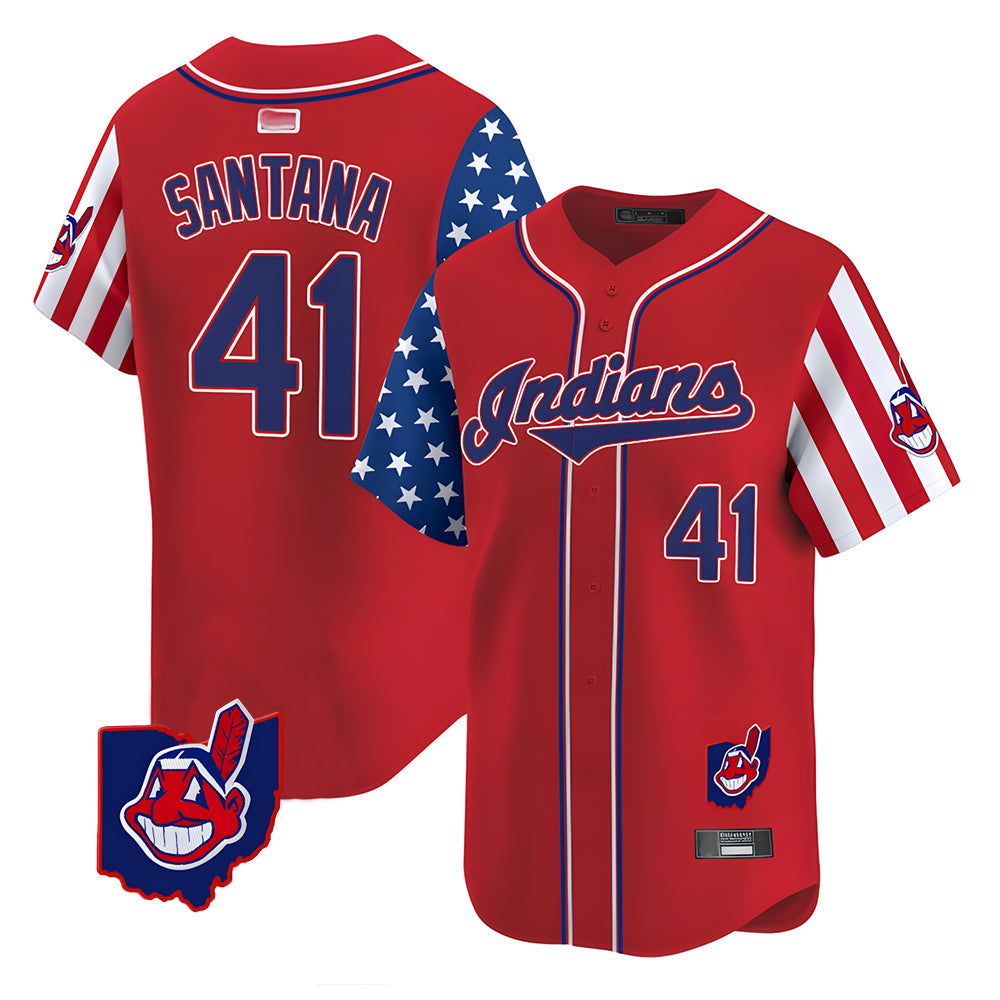 Qdoa A.Diamondbacks #41 Carlos Santana Player Red Independence Day Vapor Premier Limited Stitched Jersey