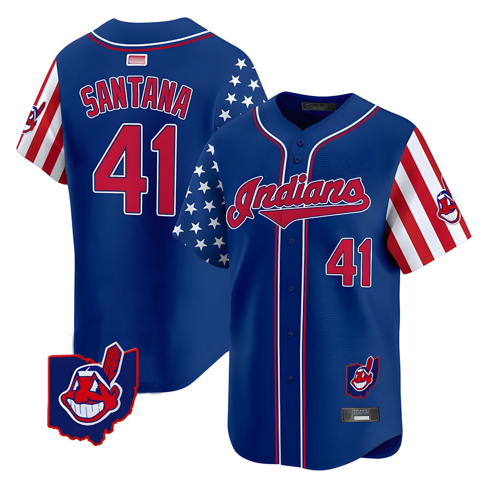 Qdoa A.Diamondbacks #41 Carlos Santana Player Royal Independence Day Vapor Premier Limited Stitched Jersey