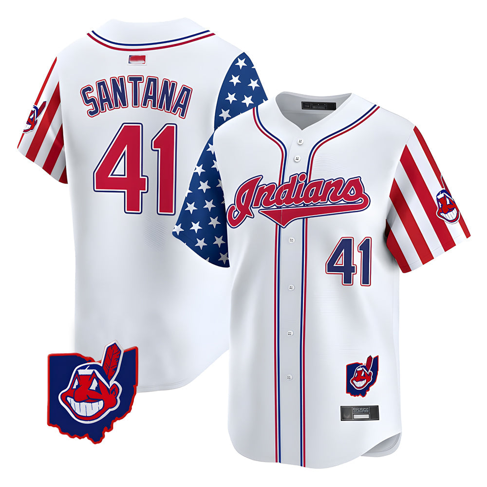 Qdoa A.Diamondbacks #41 Carlos Santana Player White Independence Day Vapor Premier Limited Stitched Jersey