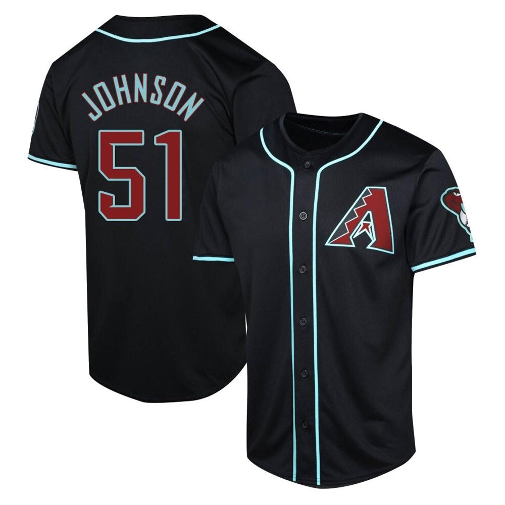 Qdoa A.Diamondbacks #51 Randy Johnson Player Black Limited Alternate Stitched Jerseys