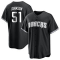 Qdoa A.Diamondbacks #51 Randy Johnson Player Black White Replica Alternate Stitched Jerseys